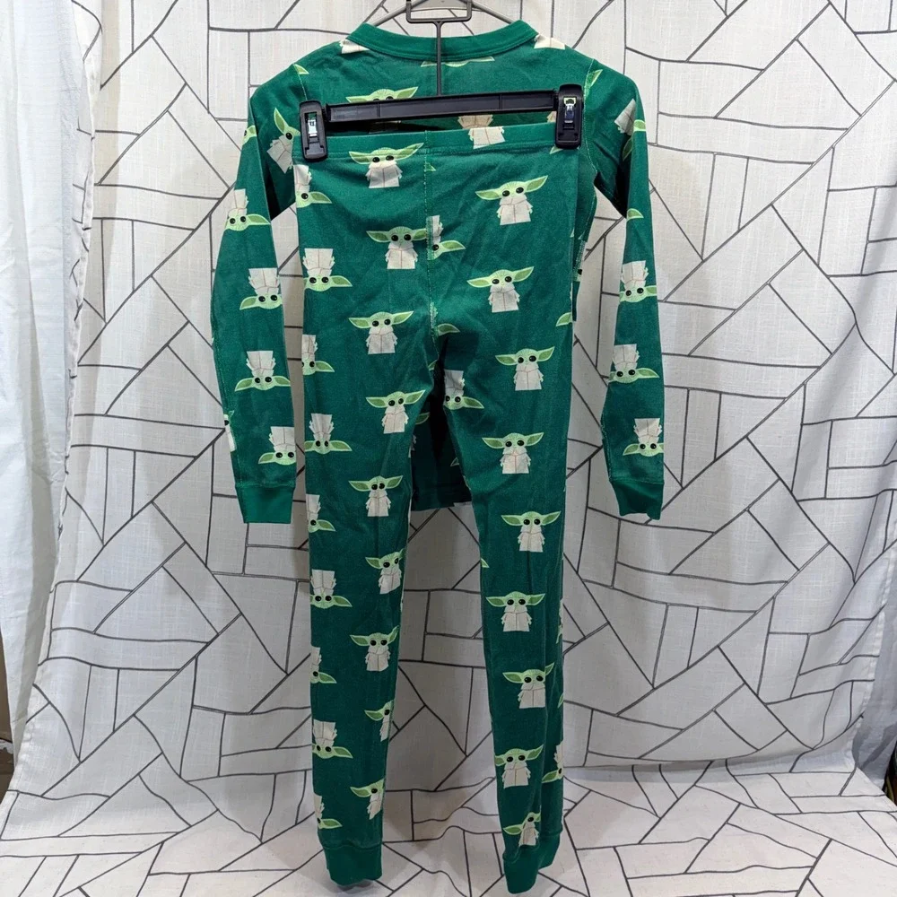 Hanna Andersson Star Wars Grogu Baby Yoda Pajamas Organic Cotton Green Set US 10